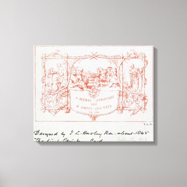 Toile La première carte de Noël, de J.C.Horsley, 1843 (Recto)