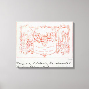 Toile La première carte de Noël, par J.C.Horsley, 1843