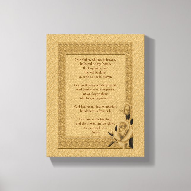 Toile La prière du Seigneur Notre Père Rosebud (Recto)