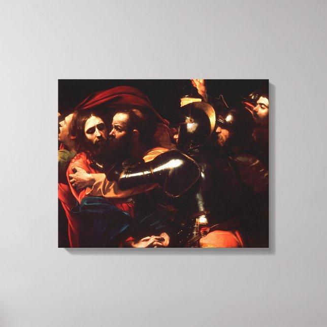 Toile La prise du Christ par Caravaggio (1602) (Recto)