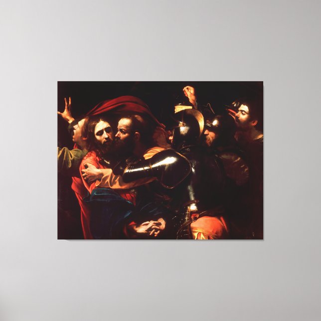 Toile La prise du Christ par Caravaggio (1602) (Recto)