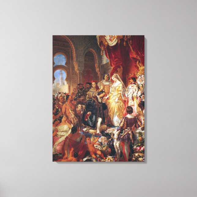 Toile La réception de Christophe Colomb (Recto)