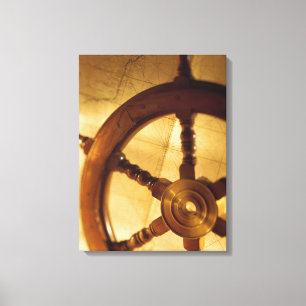Toile La roue et la carte des bateaux