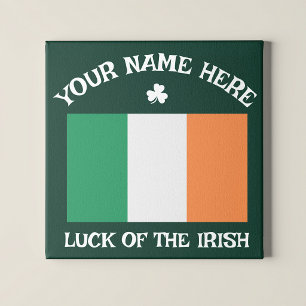 Toile La Saint-Patrick Drapeau Irlande Nom Personnalisé