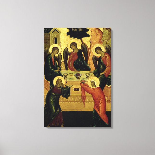 Toile La Sainte Trinité, école Novgorod, 15ème siècle (Recto)