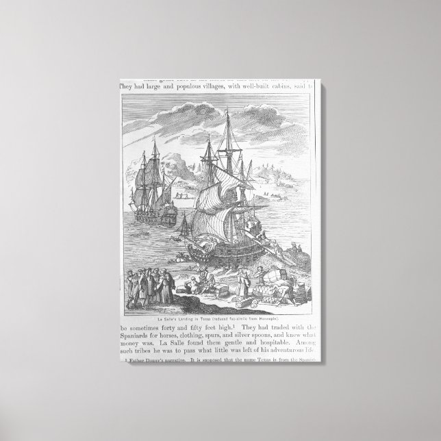 Toile La Salle's Landing au Texas (Recto)