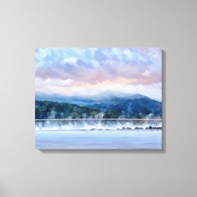 Toile La scène du lac du matin Adirondack (Recto)