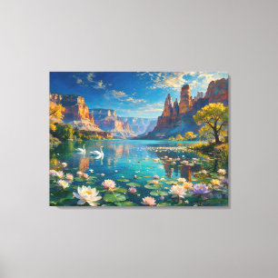 Toile La seconde vie de la rivière - Un paysage surréali