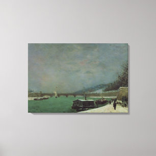Toile La Seine au d'Iena de Pont, hiver, 1875