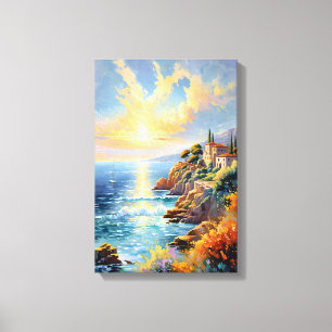 Toile La sérénité au coucher du soleil par l'impressionn