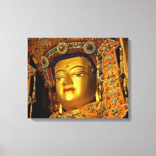Toile La statue gilded Jowo Bouddha, temple de Jokhang, (Recto)
