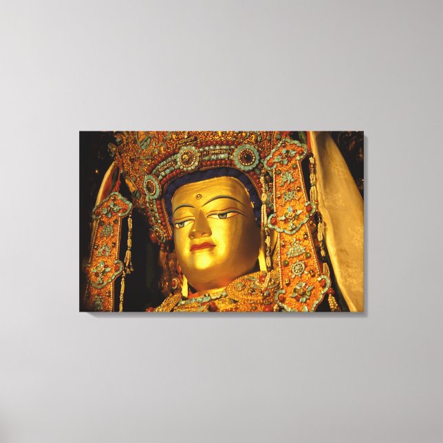 Toile La statue gilded Jowo Bouddha, temple de Jokhang, (Recto)