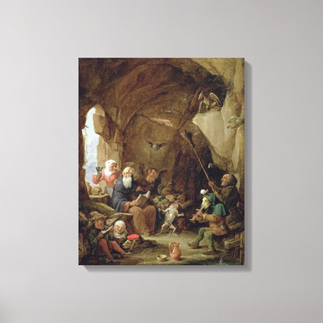 Toile La tentation de St. Anthony dans une caverne roche (Recto)