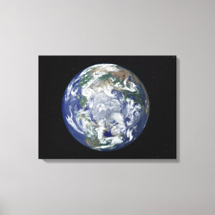 Toile La terre entièrement allumée portée sur le Pôl