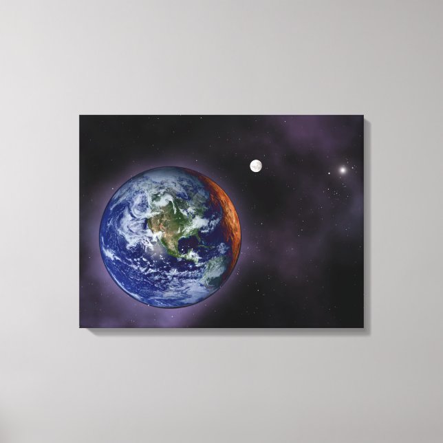 Toile La Terre montrée aux bords extérieurs (Recto)