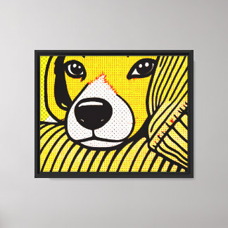 Toile La tête du beagle reposait sur l'accoudoir.