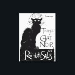 Toile La tournée du Conversation Noir<br><div class="desc">Photographie en noir et blanc de l'emblématique affiche d'art de 1896 du peintre français d'Art Nouveau Théophile Steinlen,  né en Suisse. "Conversation Noir" est français pour "chat noir".</div>