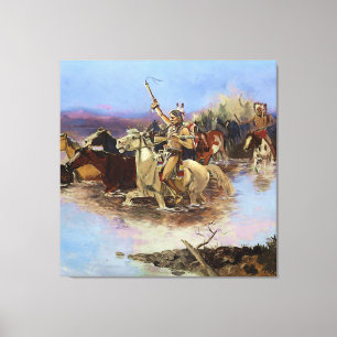 Toile « La traversée de la rivière » par Charles M Russe