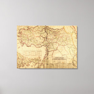 Toile La Turquie, tabouret EmpirePanoramic MapTurkey