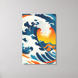 Toile La vague japonaise Vintage parfaite