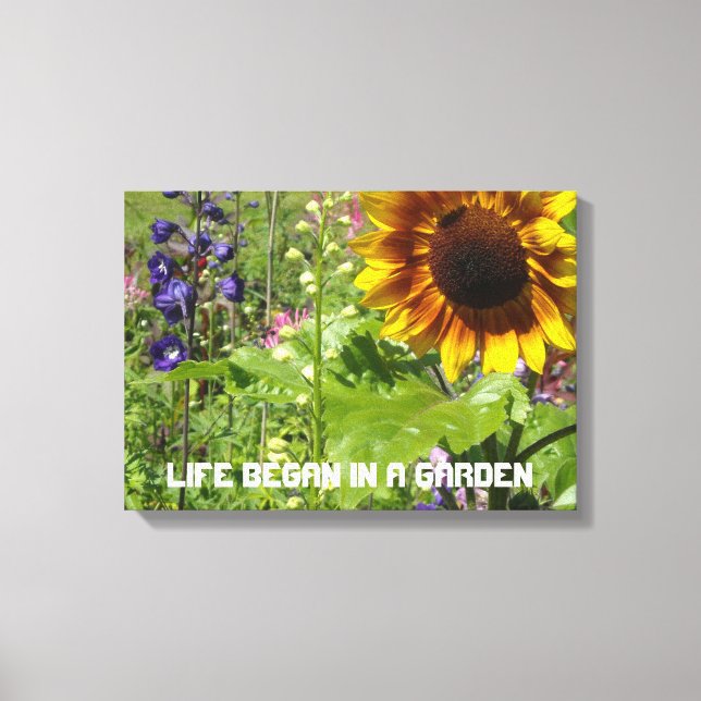 Toile La vie a commencé dans un jardin (Recto)