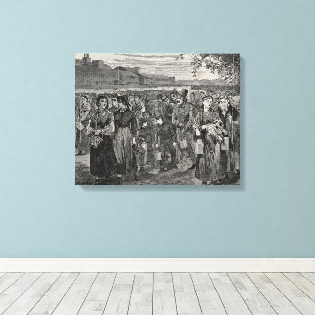 Toile La vie dans les usines de Nouvelle-Angleterre (Insitu (Plancher de Bois))