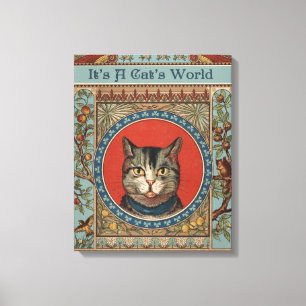 Toile La vie de chat vintage pour chat classique victori