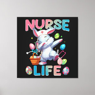 Toile La vie de infirmière mignonne Dabbing Lapin de Pâq