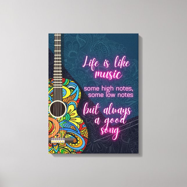 Toile La vie est comme la musique, toujours une bonne ch (Recto)