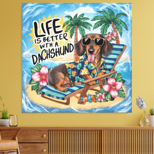 Toile La Vie Est Meilleure Avec Un Dachshund