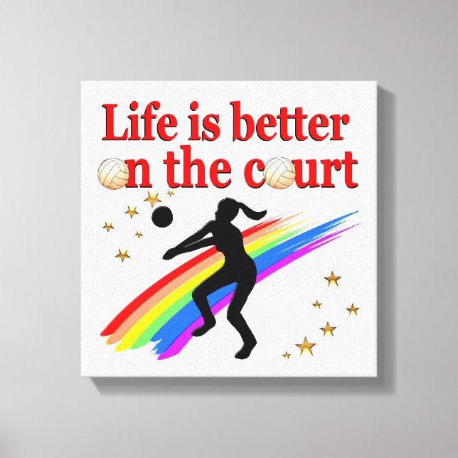 TOILE LA VIE EST MEILLEURE SUR LA CONCEPTION DE VOLLEYBA (Recto)