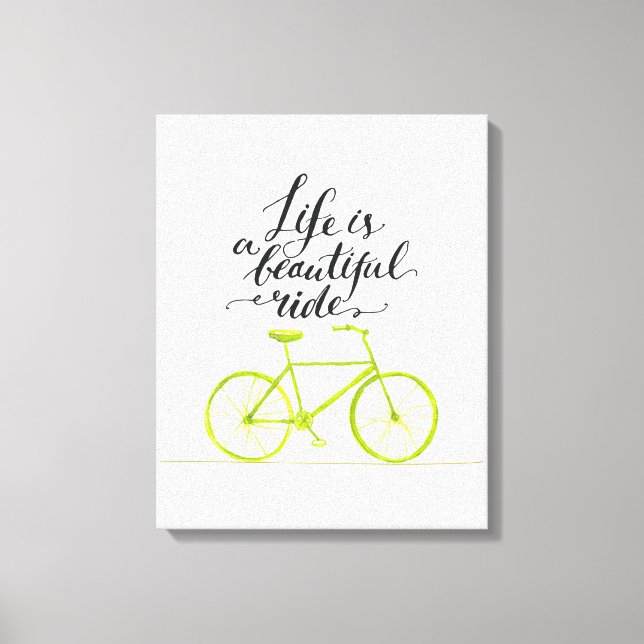 Toile La Vie Est Un Beau Voyage Vert Lime (Recto)