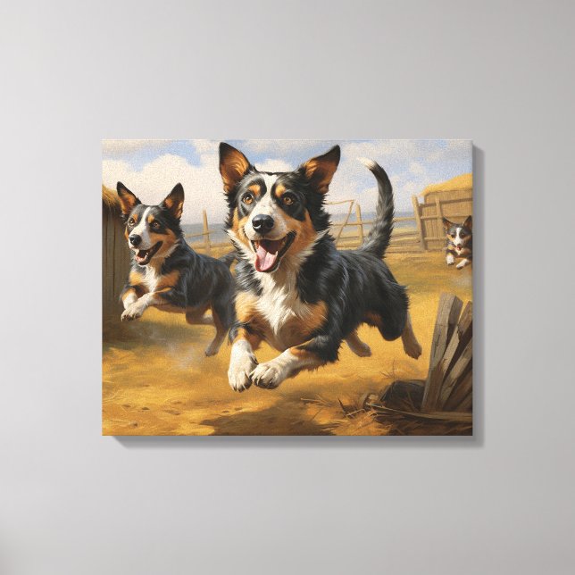 Toile La vie Lancashire Heeler poursuit (Recto)