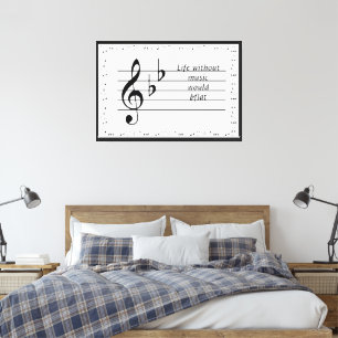 Toile "La vie sans musique serait ♭"