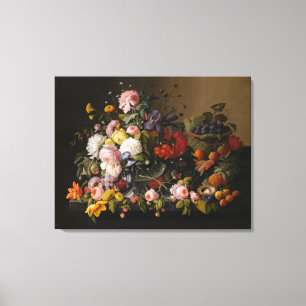 Toile La vie toujours : Fleurs et fruit par Severin