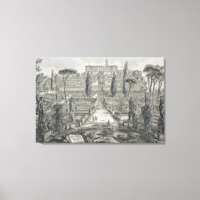 Toile La Villa d'Este à Tivoli (gravure) (Recto)