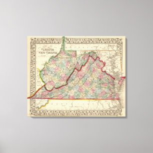 Toile La Virginie, carte de W la Virginie par Mitchell