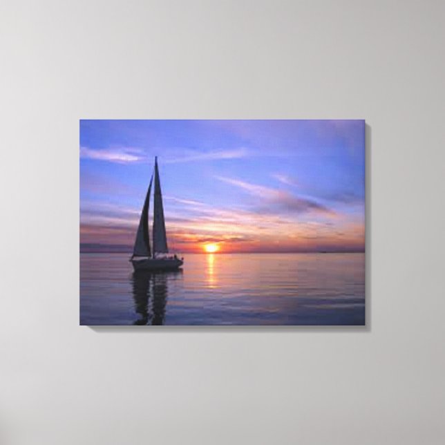 Toile La voile au coucher du soleil (Recto)