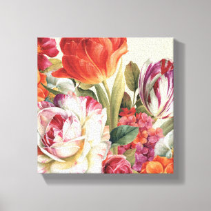 Toile La vue de jardin a jeté des fleurs en l'air