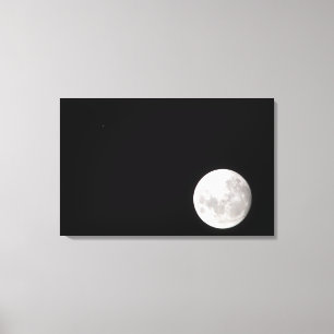 Toile La vue d'une pleine lune, montre également Mars