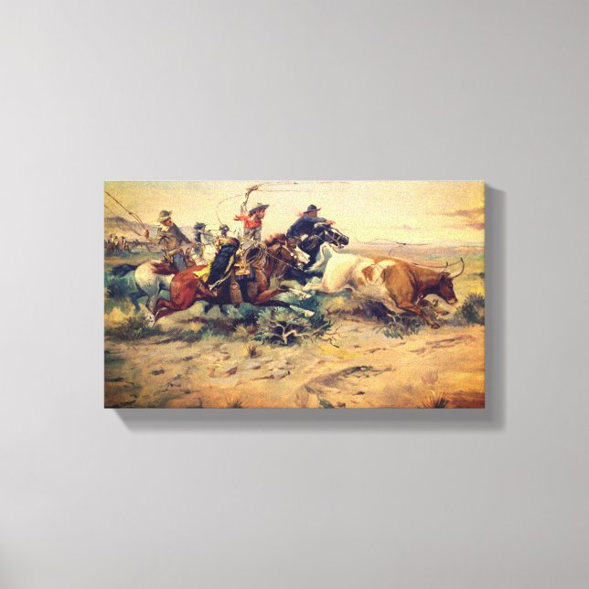 Toile L'Abandonneur de troupeau (par C. M. Russell, vers (Recto)