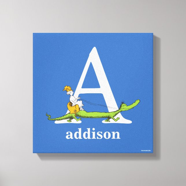 Toile L'ABC de Dr Seuss : Lettre A - Blanc | Ajoutez vot (Recto)