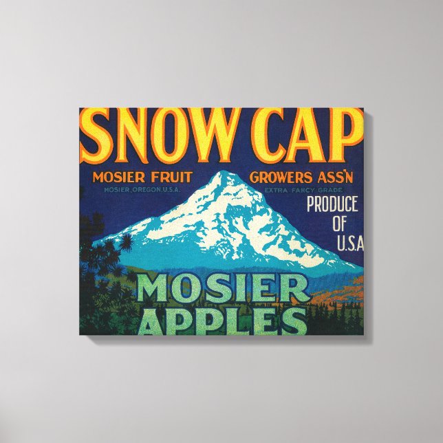 Toile Label Apple Crate Casquette de neigeMosier, OU (Recto)