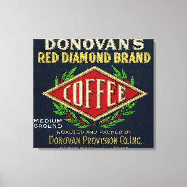 Toile Label de café DonovanBirmingham, AL (Recto)