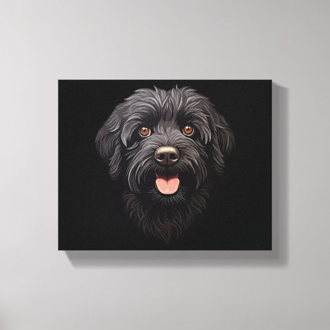 Toile Labradoodle Chien noir (Recto)