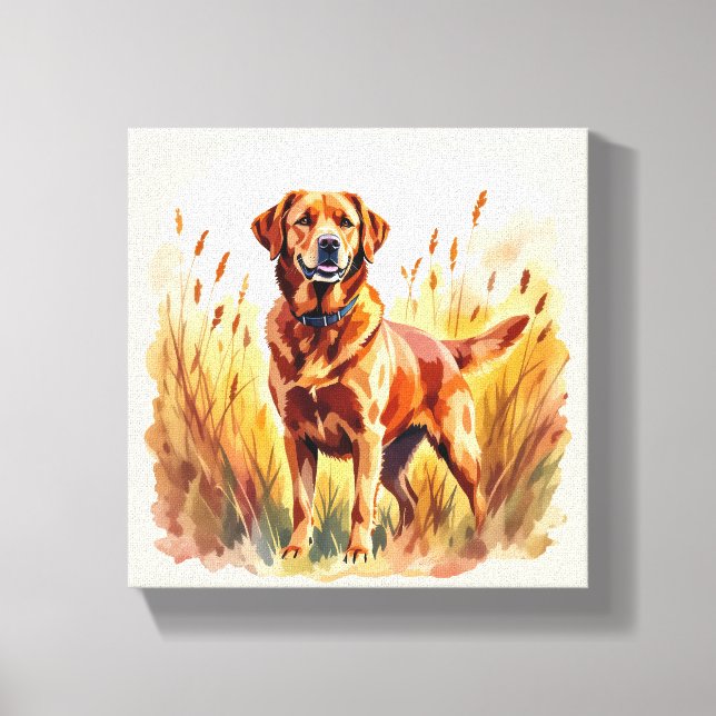 Toile Labrador Retriever Chien Rouge Renard (Recto)