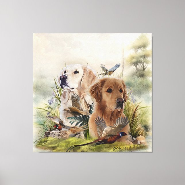 Toile Labrador Retrivers avec faisan, Art (Recto)