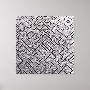 Toile Labyrinthe Intrigué Noir et Blanc