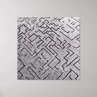 Toile Labyrinthe Intrigué Noir et Blanc