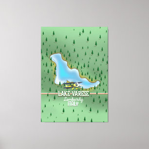 Toile Lac affiche de voyage de Varèse, Lombardie, Itali